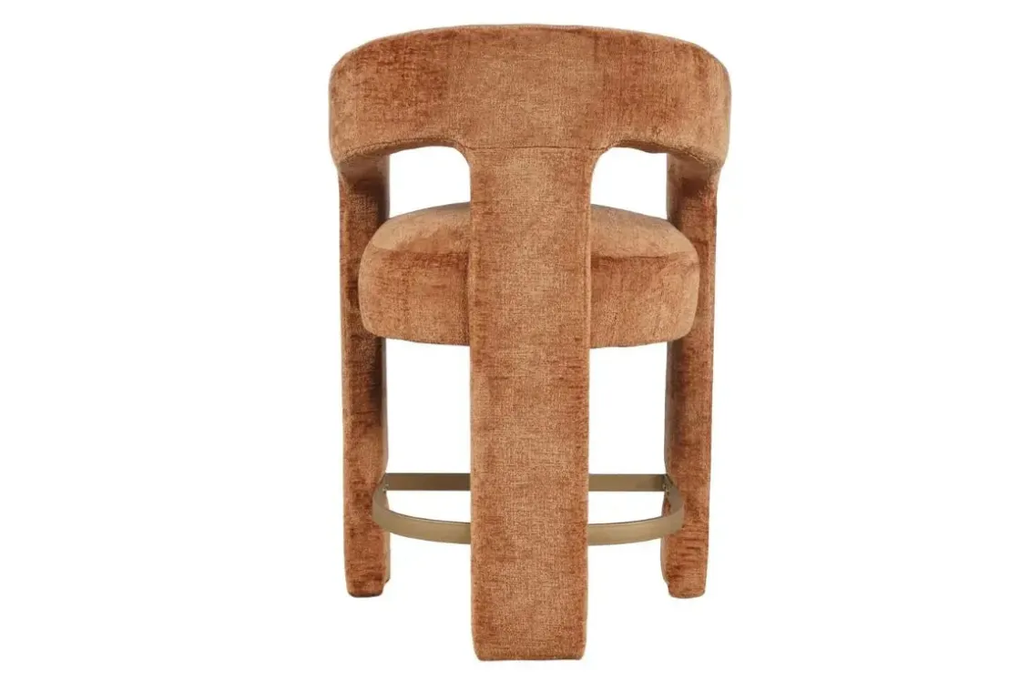Mor Furniture Leslie Upholstered Counter Height Stool In Rust