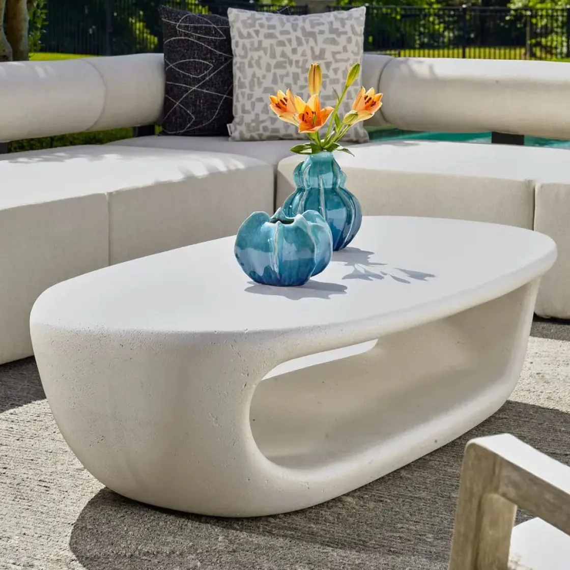 Mor Furniture Leyton Outdoor Coffee Table In White