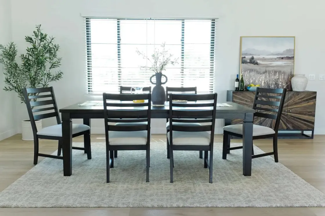 Mor Furniture Lincoln Dining Table & 6 Chairs In Dark Espresso