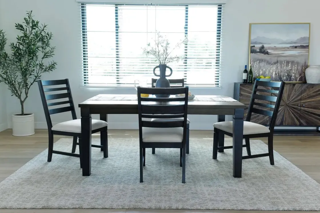 Mor Furniture Lincoln Dining Table & 4 Chairs In Dark Espresso