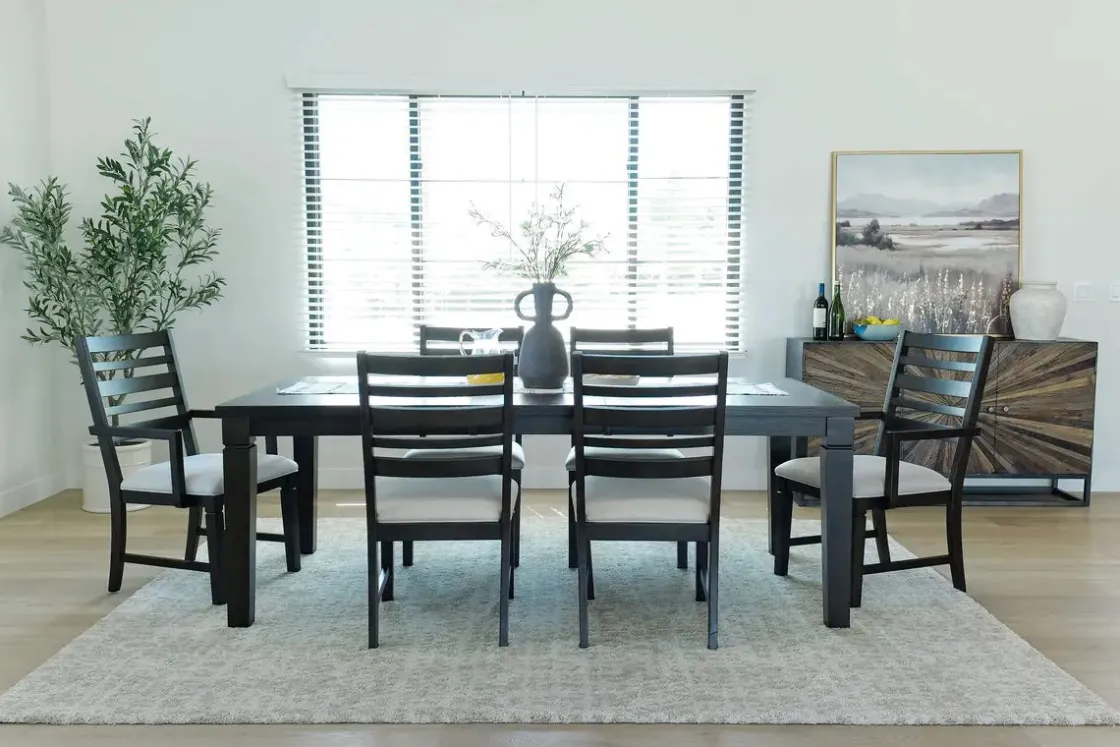 Mor Furniture Lincoln Dining Table, 4 Chairs & 2 Arm Chairs In Dark Espresso