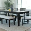 Mor Furniture Lincoln Dining Table, 2 Chairs, 2 Arm Chairs & Bench In Dark Espresso
