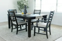 Mor Furniture Lincoln Dining Table, 2 Side Chairs & 2 Arm Chairs In Dark Espresso