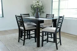 Mor Furniture Lincoln Square Counter Height Dining Table & 4 Stools In Dark Espresso