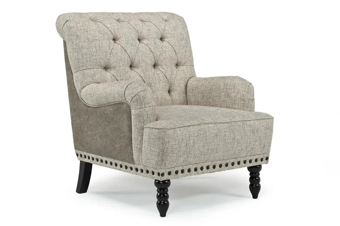 Mor Furniture Linen Accent Chair In Stone