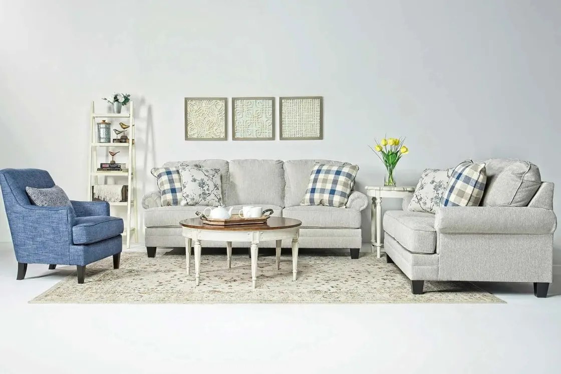 Mor Furniture Linen Accent Chair In Stone
