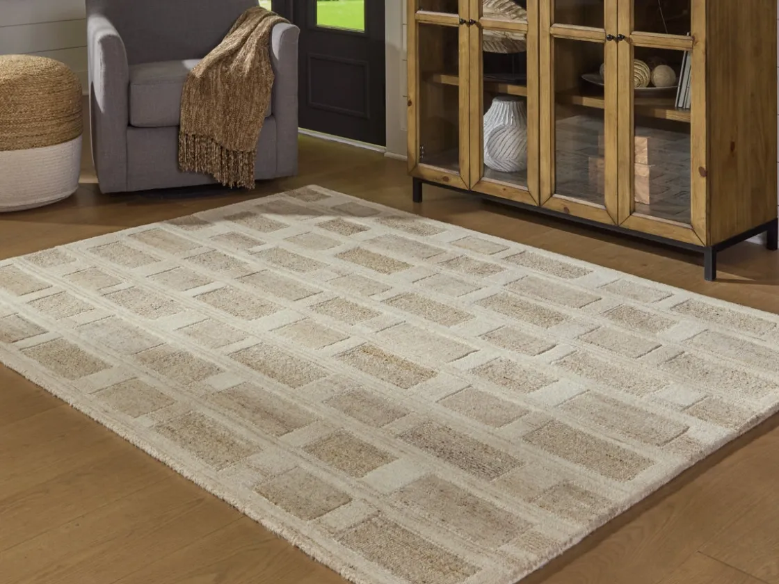 Mor Furniture Lizgrove Rug In Tan/Brown/White, 5x7