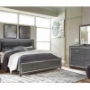 Mor Furniture Lodanna Panel Bed, Dresser, Mirror & Nightstand In Gray