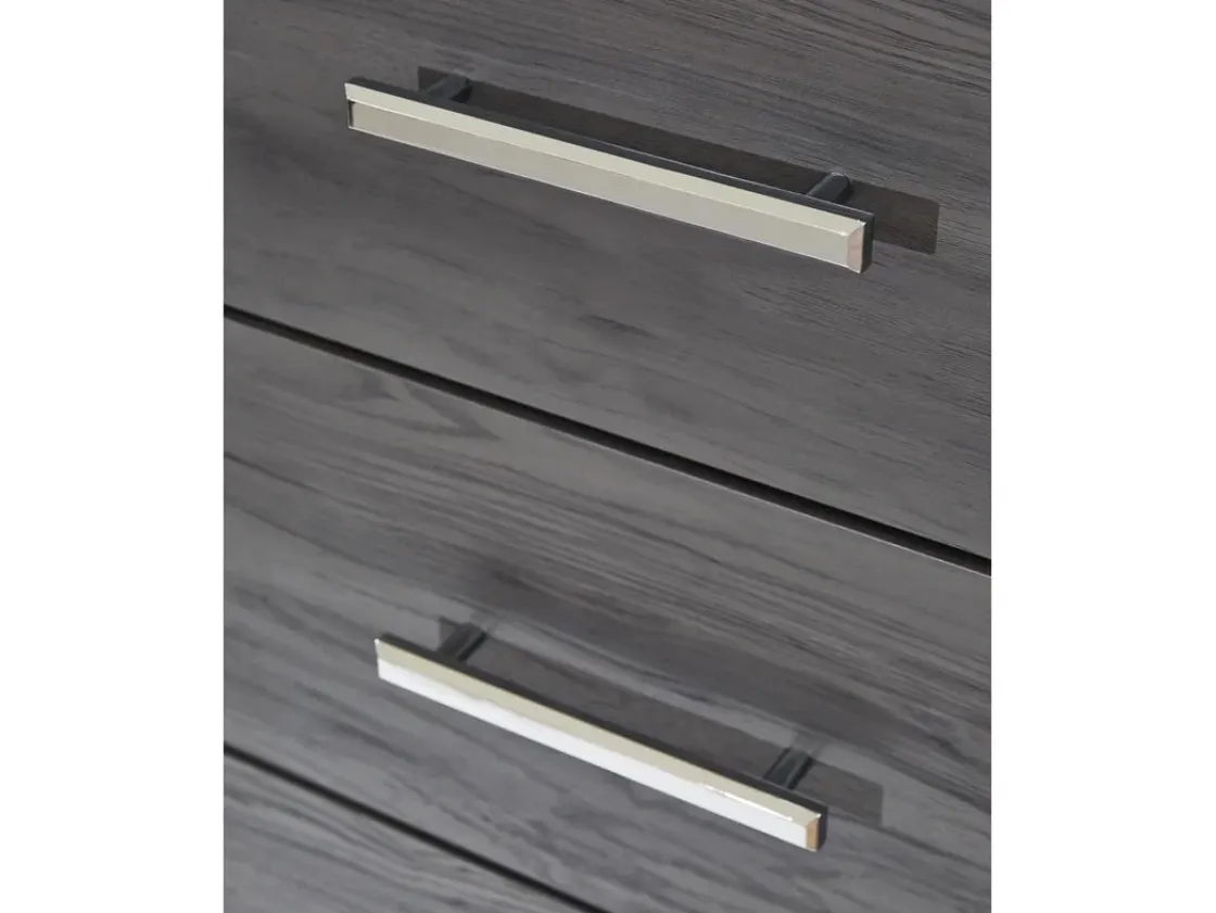 Mor Furniture Lodanna Panel Bed, Dresser, Mirror & Nightstand In Gray