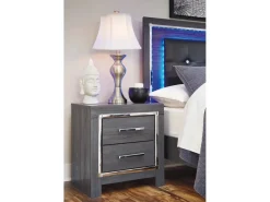 Mor Furniture Lodanna Panel Bed, Dresser, Mirror & Nightstand In Gray