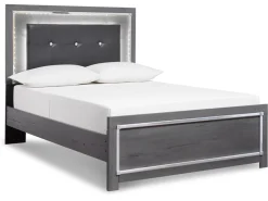 Mor Furniture Lodanna Panel Bed, Dresser, Mirror & Nightstand In Gray