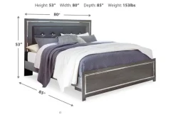 Mor Furniture Lodanna Panel Bed, Dresser, Mirror & Nightstand In Gray