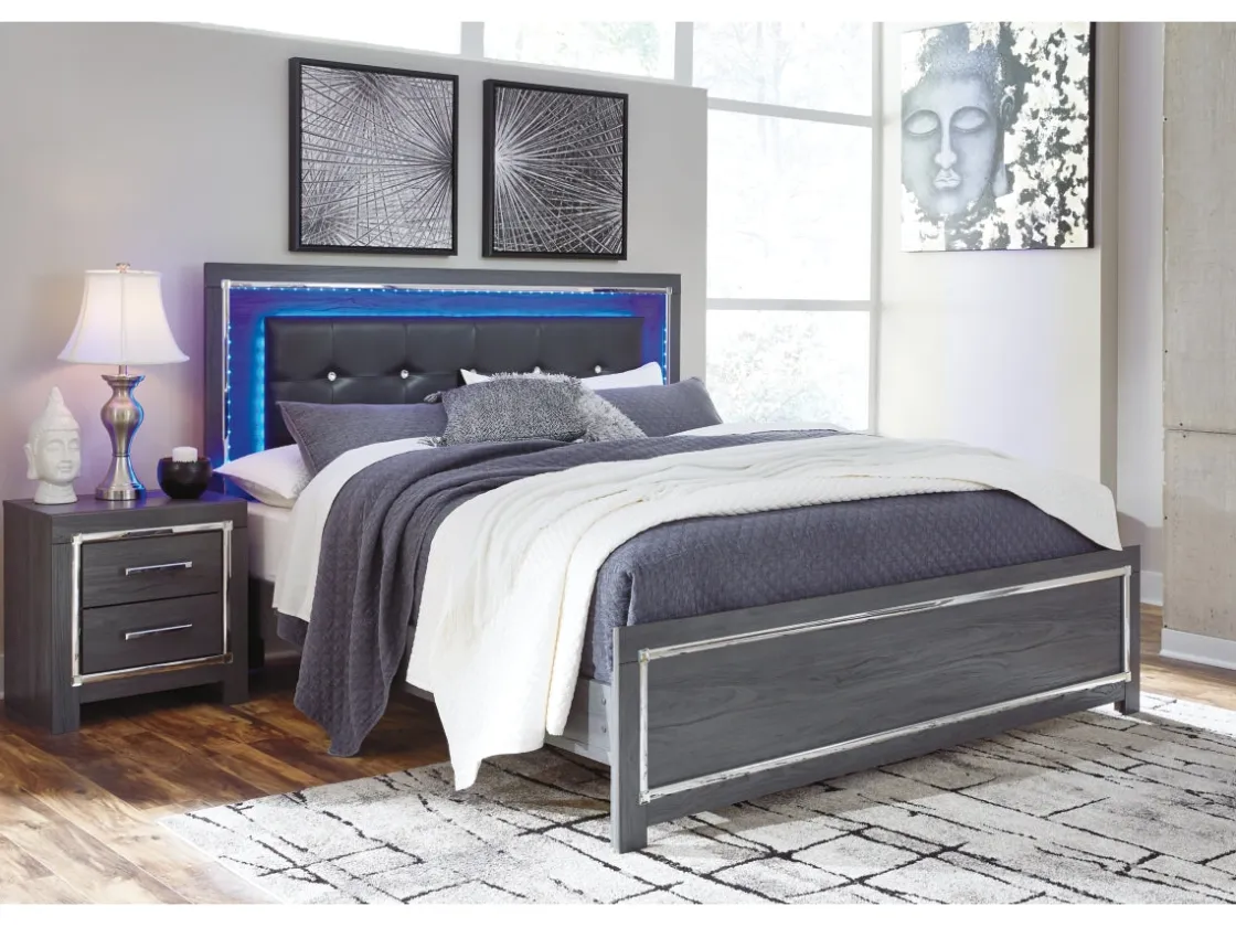 Mor Furniture Lodanna Panel Bed In Gray, Full