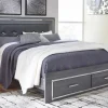 Mor Furniture Lodanna Panel Bed W/ Storage In Gray, Full