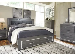 Mor Furniture Lodanna Panel Bed W/ Storage In Gray, Full
