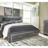 Mor Furniture Lodanna Panel Bed W/ Storage, Dresser, Mirror & Nightstand In Gray, Full