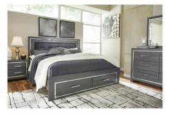 Mor Furniture Lodanna Panel Bed W/ Storage, Dresser, Mirror & Nightstand In Gray, Full
