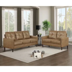 Mor Furniture Lois Loveseat In Camel Brown