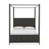 Mor Furniture Lucerne Upholstered Canopy Bed In Vintage Coffee, Queen
