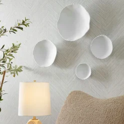 Mor Furniture Lucky Coins Wall Art In White, Set Of 4