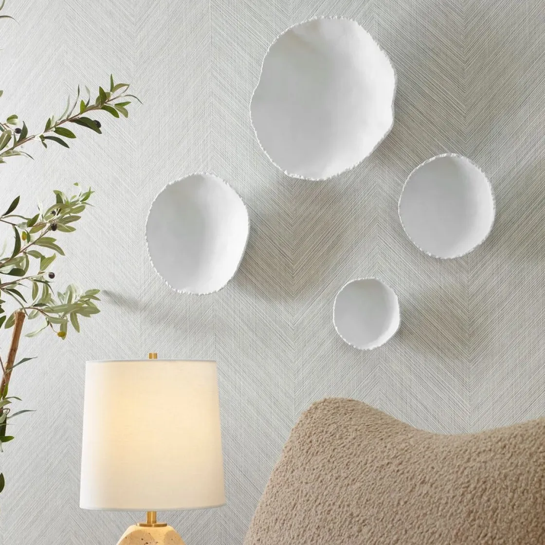 Mor Furniture Lucky Coins Wall Art In White, Set Of 4