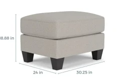 Mor Furniture Lucy Ottoman In Splash Linen