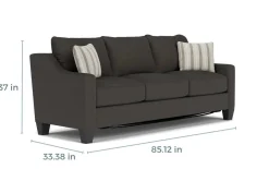 Mor Furniture Lucy Queen Sleeper Sofa In Splash Charcoal