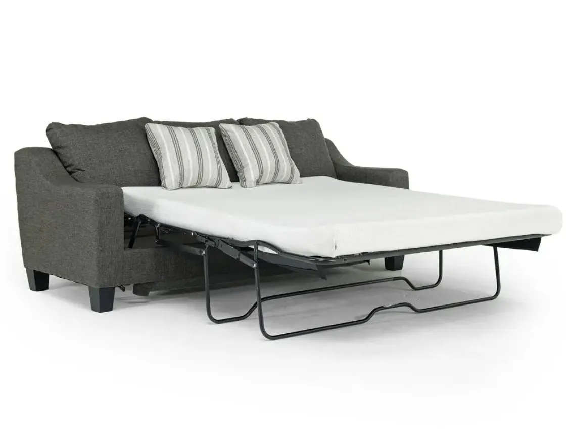 Mor Furniture Lucy Queen Sleeper Sofa W/ Mattress In Splash Charcoal