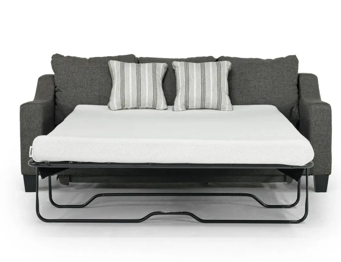 Mor Furniture Lucy Queen Sleeper Sofa W/ Mattress In Splash Charcoal
