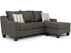 Mor Furniture Lucy Reversible Sofa Chaise In Splash Charcoal
