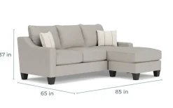 Mor Furniture Lucy Reversible Sofa Chaise In Splash Charcoal