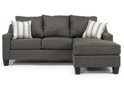 Mor Furniture Lucy Reversible Sofa Chaise In Splash Charcoal
