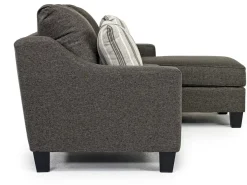 Mor Furniture Lucy Reversible Sofa Chaise In Splash Charcoal