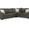 Mor Furniture Lucy Tux Queen Sleeper Sectional W/ Mattress In Splash Charcoal, Left Facing