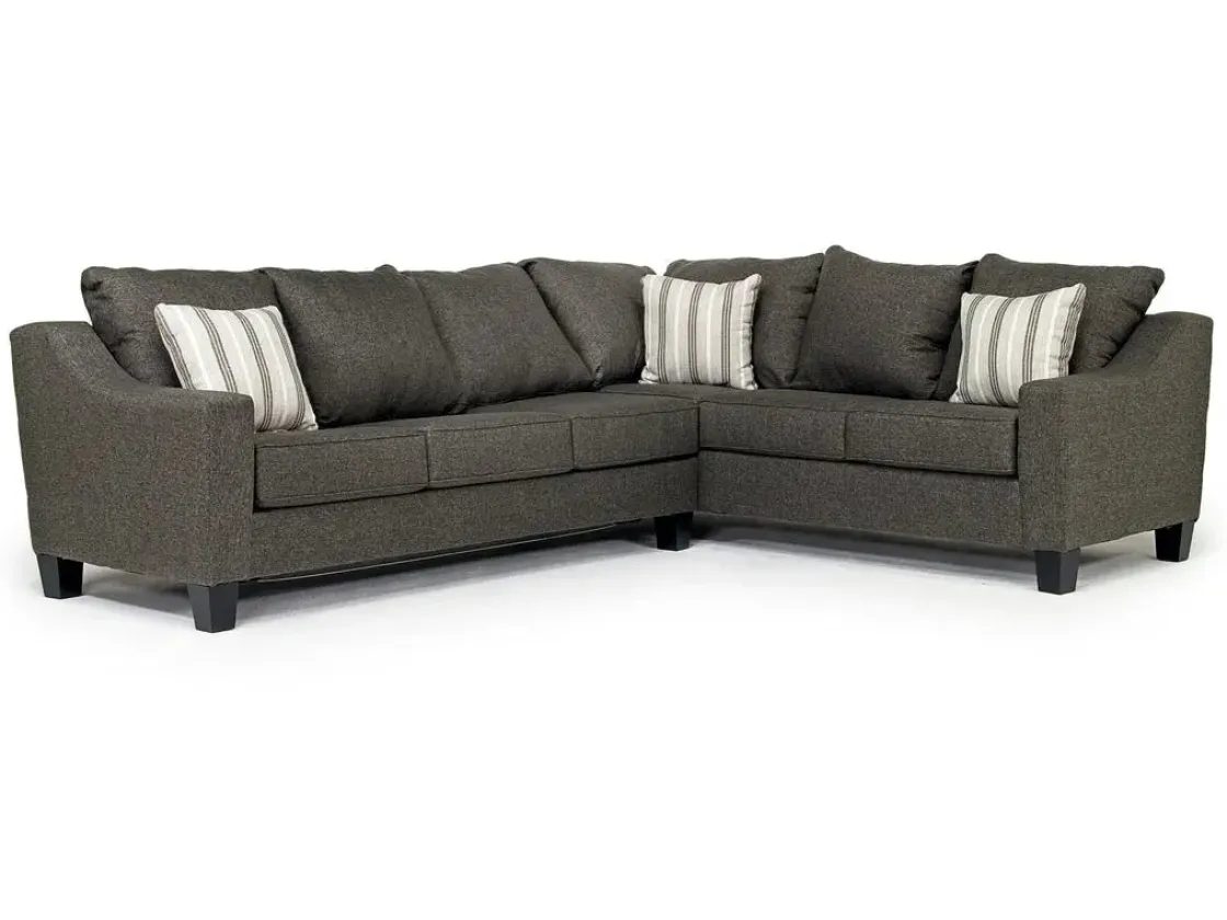 Mor Furniture Lucy Tux Queen Sleeper Sectional W/ Mattress In Splash Charcoal, Left Facing