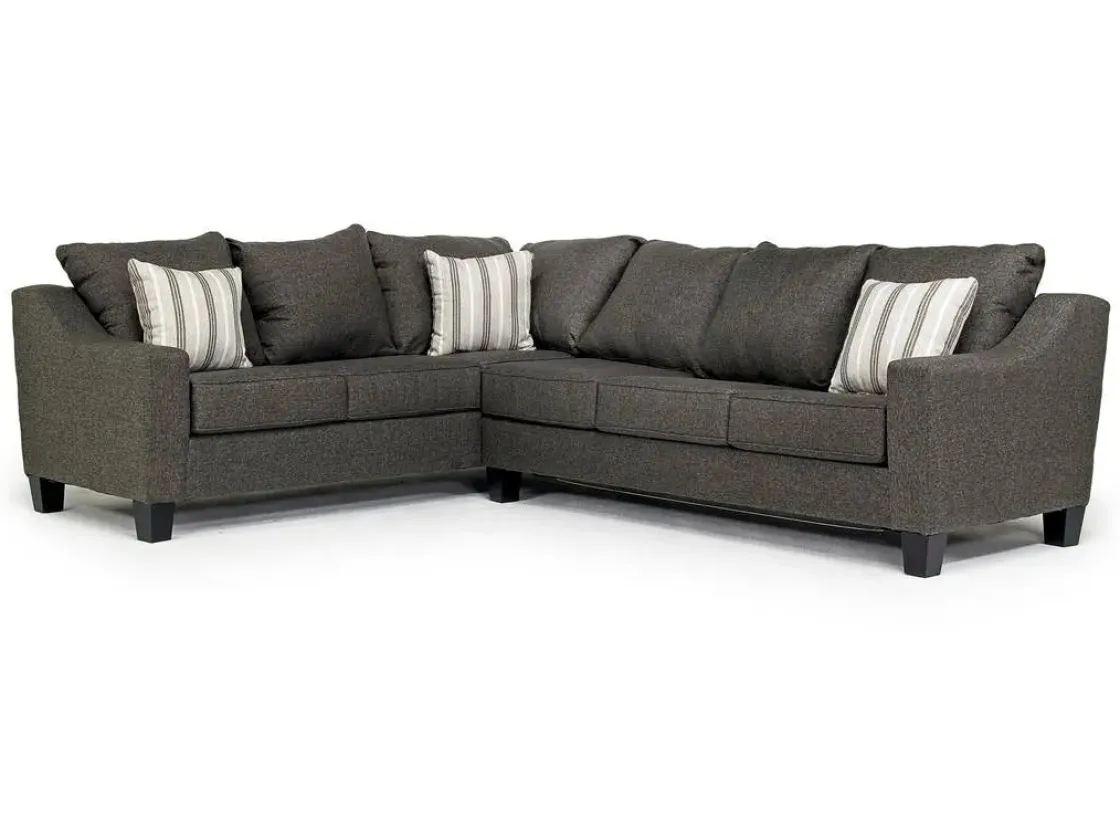 Mor Furniture Lucy Tux Queen Sleeper Sectional W/ Mattress In Splash Charcoal, Left Facing
