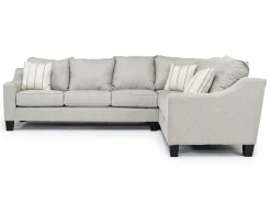 Mor Furniture Lucy Tux Queen Sleeper Sectional W/ Mattress In Splash Charcoal, Left Facing