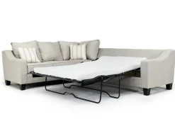 Mor Furniture Lucy Tux Queen Sleeper Sectional W/ Mattress In Splash Charcoal, Left Facing