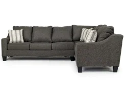 Mor Furniture Lucy Tux Queen Sleeper Sectional W/ Mattress In Splash Charcoal, Left Facing