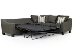 Mor Furniture Lucy Tux Queen Sleeper Sectional In Splash Linen, Right Facing