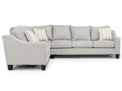 Mor Furniture Lucy Tux Queen Sleeper Sectional In Splash Linen, Right Facing