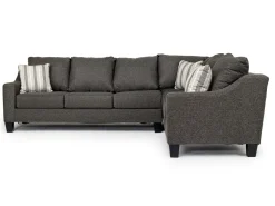 Mor Furniture Lucy Tux Queen Sleeper Sectional In Splash Linen, Right Facing