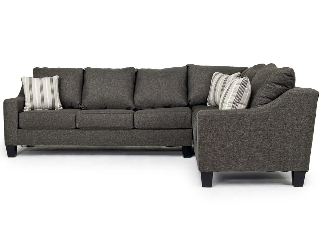 Mor Furniture Lucy Tux Queen Sleeper Sectional In Splash Linen, Right Facing