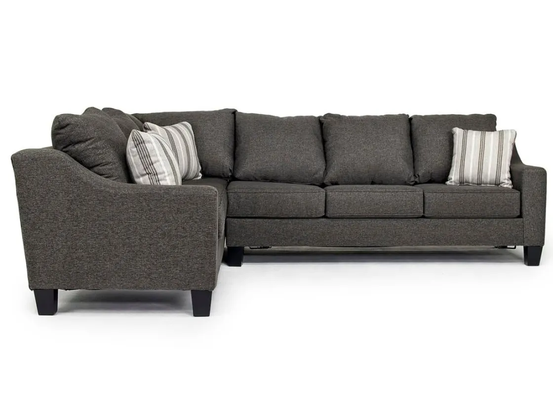Mor Furniture Lucy Tux Queen Sleeper Sectional In Splash Linen, Right Facing