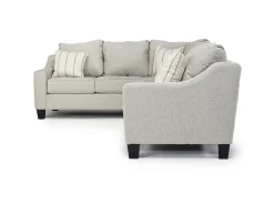 Mor Furniture Lucy Tux Queen Sleeper Sectional In Splash Linen, Right Facing
