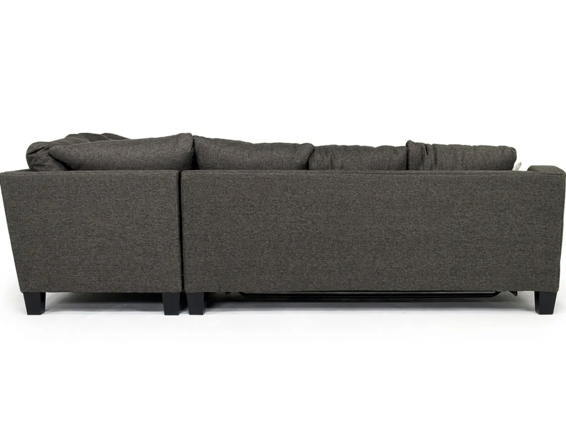 Mor Furniture Lucy Tux Queen Sleeper Sectional In Splash Linen, Right Facing