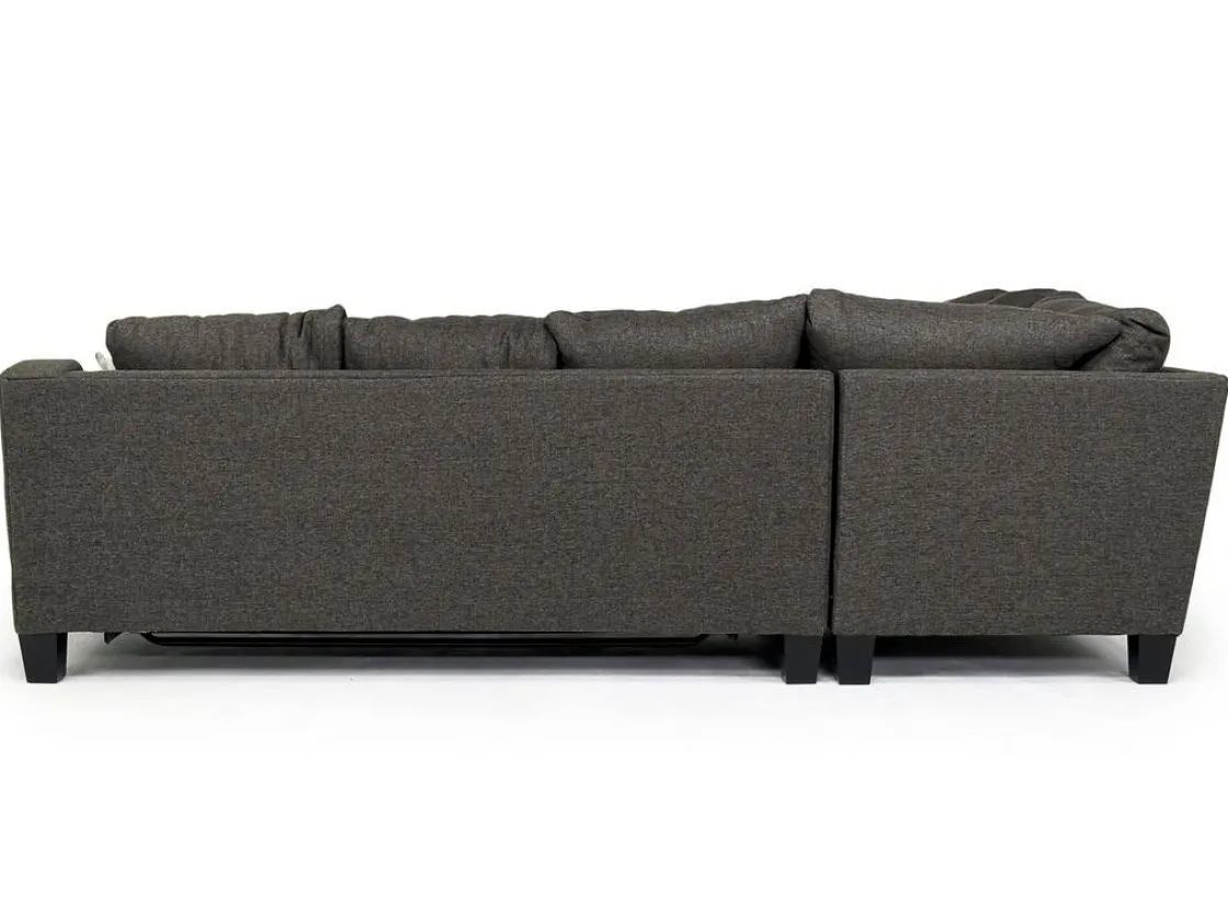 Mor Furniture Lucy Tux Queen Sleeper Sectional In Splash Linen, Right Facing