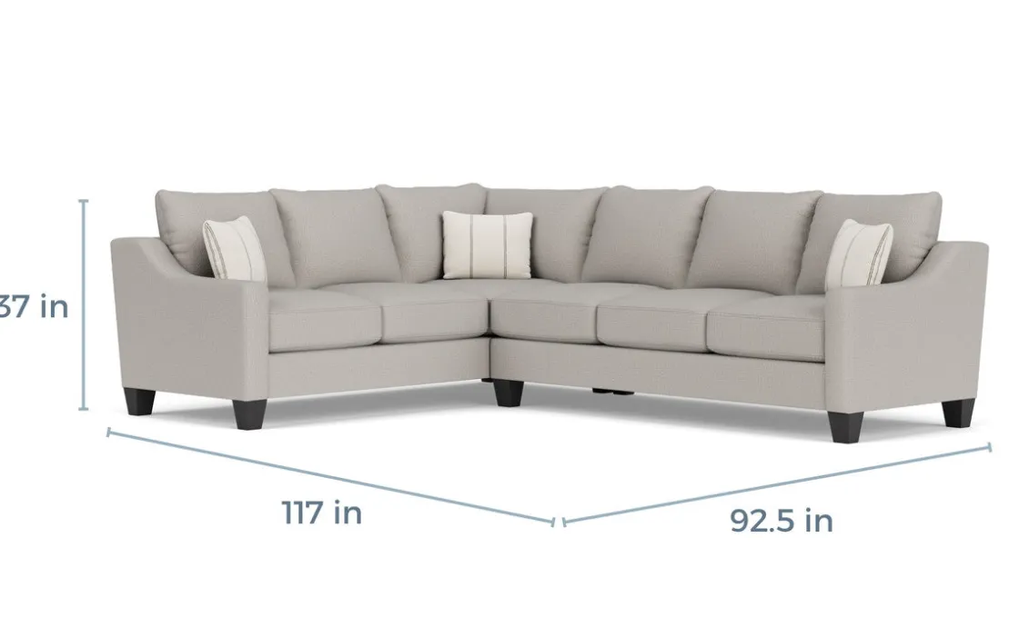 Mor Furniture Lucy Tux Queen Sleeper Sectional In Splash Linen, Right Facing