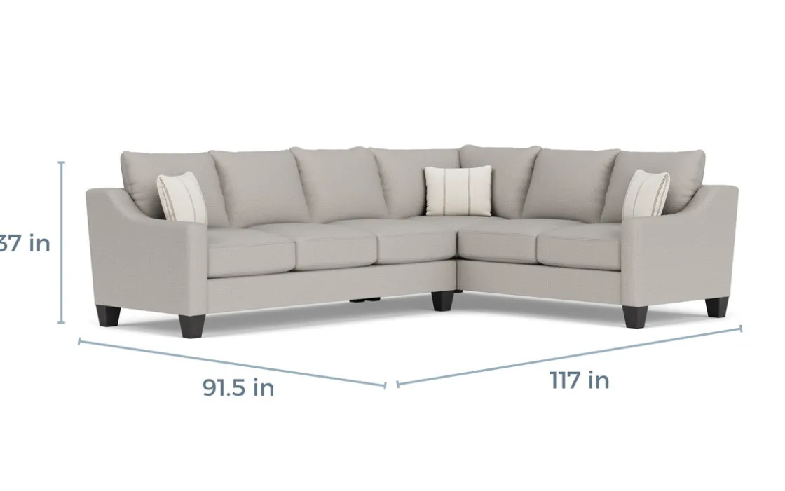 Mor Furniture Lucy Tux Queen Sleeper Sectional In Splash Linen, Right Facing