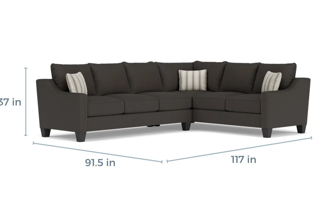 Mor Furniture Lucy Tux Queen Sleeper Sectional In Splash Linen, Right Facing